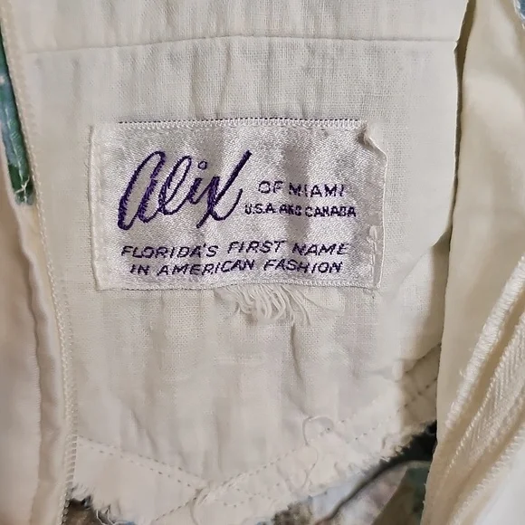 True Vintage Alix Of Miami 1950s Fit And Flare Floral Dress Blue, Green Cupcake - Picture 12 of 17